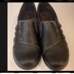 Clarks  Collection Black Leather Button Accent Comfort Slip On Loafers Photo 1