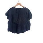 Free People  Black Oversize V Neck Tee Shirt Size XS Photo 1