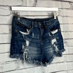 Almost Famous  High Rise Denim Jean Shorts Size 3 Distressed Frayed Light Wash Photo 1