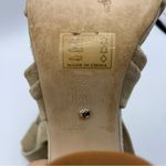 Raye Revolve x Mia Heel Nude Nubuck Suede Strappy Wrap Wood Block Heel Beige 7.5 Photo 13