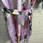 Stunning boutique lilac peacock printed ladies robe medium lounge novelty Purple Photo 2