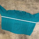 Tobi  teal blue green cable knit cropped sweater Photo 2