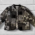 Dress Barn Womens 3X Black White Long Sleeved Open Front Casual Patchwork Jacket Photo 0