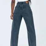 Princess Polly Asymmetric Straight Leg Jeans Black Photo 3