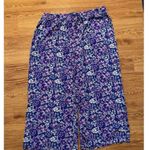 Muklucks MUK LUKS Dream Weave Wide Leg Cropped Lounge Pants Size XL Cobalt Floral Photo 2