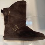 BEARPAW  💯 chocolate brown suede boots with wool blend lining. Size 8. Photo 1