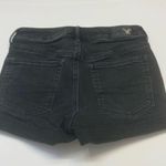 American Eagle  Stretch Super Hi-rise Shortie Jean Denim Shorts Cuffed Sz 2 Black Photo 3