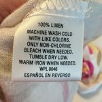 JM Collection  Linen Floral Button Down Blouse Top Wmns Sz 18 Pink Tan Roll Tab Photo 4