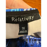 Relativity Women's Blue Abstract Print Sleeveless Tank Dress 1X Photo 5