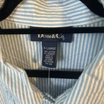 QVC Denim & Co. Light Blue & White Striped Seersucker Jacket | Women’s Sz XL Photo 2