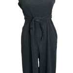 Thread & Supply vintage‎ black wash linen blend square neck romper size S Photo 0