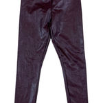 AQUA  S Burgundy Faux Leather Leggings High Waisted Stretch Moto Chic Pants Photo 0