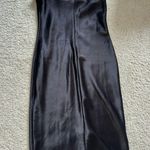 Francesca's Black Cowneck Satin Midi Dress Photo 1