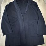 Quince Women’s Sweater Blazer Navy Open 2 Front Pockets 100% Organic Cotton XL Photo 4