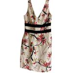 Donna Ricco  Floral Sleeveless Silk Lined Midriff Band Zip Back Dress Petite 6 Photo 3