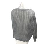 Kenneth Cole  Women's Gray Metallic Open Knit Long Sleeve Cover Up Sweater Top L Photo 1