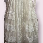 Vintage 50s Cupcake Lace Long Sleeve Cream Wedding Dress Size 6 Photo 2