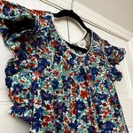 Perch Blu Pepper Size 2X Shirt Blue Ruffled Relaxed Blouse Floral Print Plus‎ Sz Photo 4