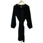 Eloquii Lace Panel Long Sleeve Blouse Womens Size 22 Black Sheer Dressy Photo 6