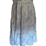 Sweet Wanderer  Blue Toile Floral Tiered Maxi Dress Maternity Flutter L Photo 3