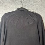 T Tahari Dress Womens M Black Mock Neck Ribbed Illusion Midi Sweater Dress NEW Photo 4