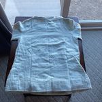 Soft Surroundings Charlottes sea foam embroidered 100% cotton top bohemian Photo 6