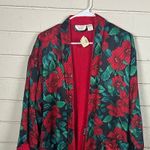 Victoria's Secret Victoria’s Secret Vintage Gold Label green poinsettia floral robe size S NWT Photo 6