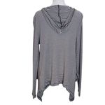 Philosophy Black and White Striped Open Front Hoodie Cardigan Size Large Photo 1