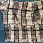 Boutique Off The Shoulder Mixed Plaid Pink/Brown Crop Top NWT Pink Size L Photo 1