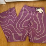 Another Girl Wavy Knit Purple Flare Pants Photo 0