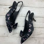 Tory Burch Rosalind Bow Pumps SlingBack Heels 7 1/2 Floral Career Classic Photo 0