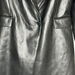 Alice + Olivia NWT Kyrie Long Sleeve Faux Leather Tuxedo Romper Women Black 12 Photo 7