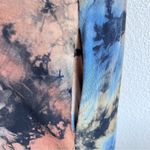 Coin 1804 Draped Cardigan Duster Vest Womens Medium Blue Brown Tie Dye Hoodie Photo 4