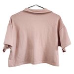 Love Streak Oversized Baggy Fit Cropped Polo Shirt Collared Blush Pink Size XL Photo 1