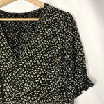 Madewell  Courtyard Ruffle Hem Black Playground Posies Floral Short Sleeve M Photo 4