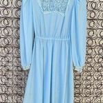 Vintage Jerri Lee New York baby blue crêpe lace bib front prairie dress 11 Size undefined Photo 0