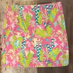 Lilly Pulitzer Vintage Pink and Green A-Line Skirt with zipper in back Photo 0