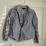 Banana Republic  Light Blue and White Striped Shirt Photo 1