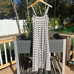 Maeve Anthropologie Women’s Linen Blend Striped Maxi Dress Size 0 Trumpet Skirt Photo 7
