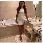 House Of CB 'Charlize' White Crystal Trim Dress/Size XS NWOT Photo 2