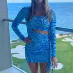 SheIn Blue Patterned  mini dress Photo 1