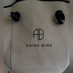 ANINE BING  Large Taylin Linen Tote Bag Beige Black with Dust Bag Sold Out Photo 4