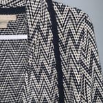 Banana Republic Navy Blue & White Merino Wool Chevron Print Cardigan Sweater S Photo 6