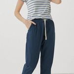 Pact Blue Organic Cotton High Rise Pants Photo 0