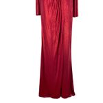 Tadashi Shoji  Metallic Long Sleeve Evening Gown Deep Red Size XXL Photo 8