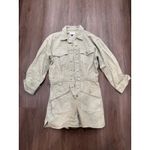7 For All Mankind Unique Utility Denim Jumpsuit Dress Khaki Button Front Pockets Size S Photo 1