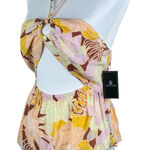 Volcom  Floral Tropical Keyhole Halter Cami Top NWT Large Photo 0