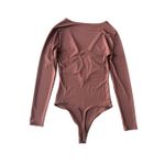 Abercrombie & Fitch Brown Long-Sleeve Slinky Hook-and-Eye Bodysuit Size S Photo 5