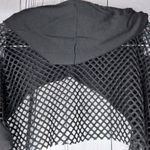Fishnet Super Cropped Indie Sleeze Goth Hoodie Black Size M Photo 9