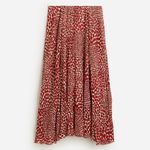 J.Crew 💕💕 Gwyneth Pleated Skirt Chiffon ~ Vintage Red Strawberry Print Large Photo 8